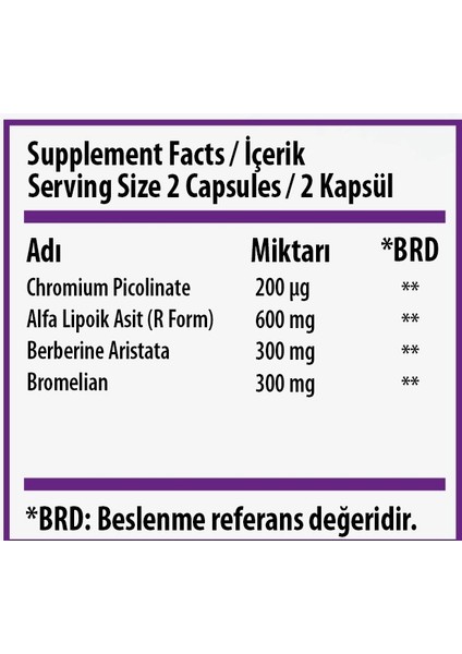 Cabb Kapsül( Chromium Picolinate, Alfa Lipoik Asit, Berberin, Bromelian) fiyatları