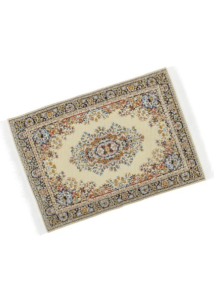 1 / 12TH Dokuma Kilim Zemin Halı Bebek Ev Mobilya Minyatürleri Bej (Yurt Dışından)