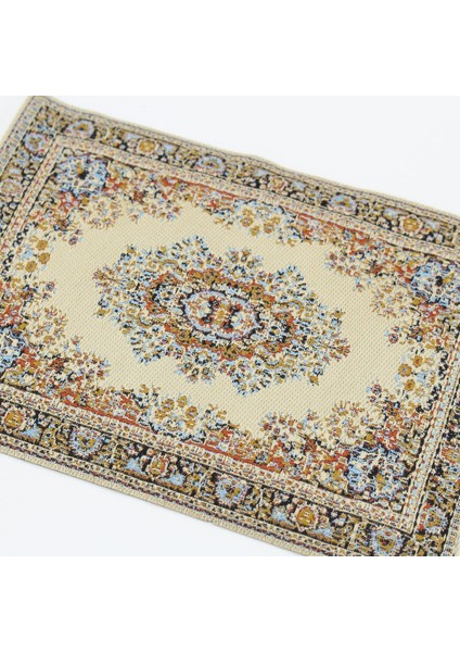 1 / 12TH Dokuma Kilim Zemin Halı Bebek Ev Mobilya Minyatürleri Bej (Yurt Dışından) indirimleri