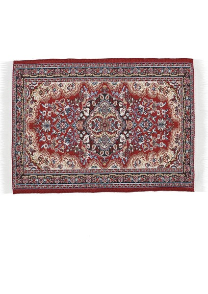 1 / 12TH Dokuma Kilim Zemin Halı Bebekler Ev Mobilya Minyatürleri Yeni Kırmızı (Yurt Dışından) fiyatları