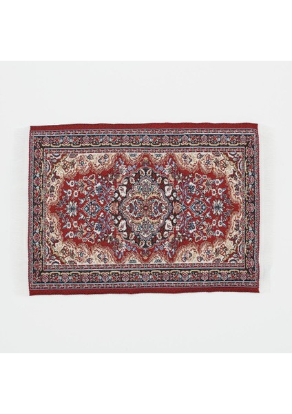 1 / 12TH Dokuma Kilim Zemin Halı Bebekler Ev Mobilya Minyatürleri Yeni Kırmızı (Yurt Dışından) modelleri