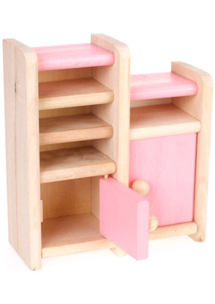 Ahşap Yemek Odası Masa Sandalye Yastık Vazo Dollhouse Mobilya Çocuk Oyuncak Pembe (Yurt Dışından) indirimleri
