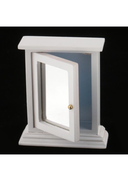 Beyaz Açılabilir Ahşap Banyo Aynası Kutusu Dollhouse Minyatür Aksesuarları (Yurt Dışından) fırsatları