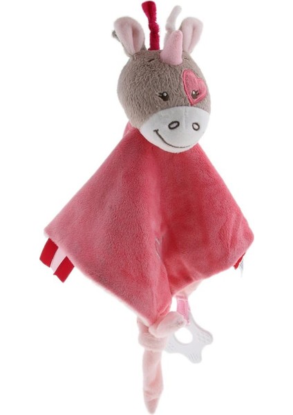 Peluş Battaniye Diş Çıkarma Güvenlik Etiketi Bebek Güvenliği Battaniye Turuncu Eşek (Yurt Dışından)