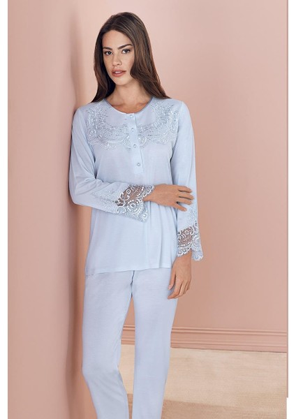 757 Penye 3'lü Sabahlık Pijama Takımı
