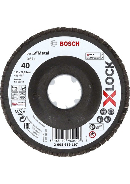 X-Lock Best For Metal 115MM 40KUM Flap - 2608621763