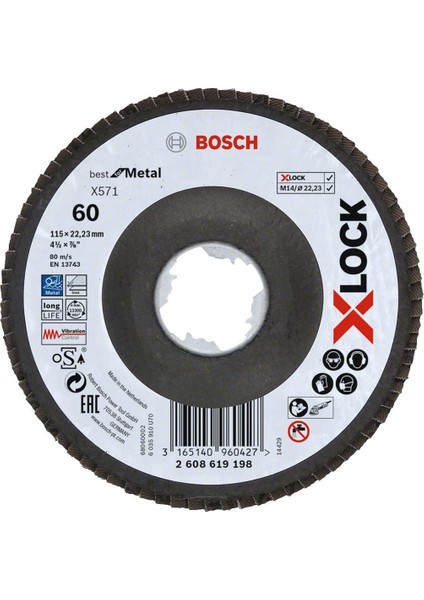 X-Lock Best For Metal 115MM 60KUM Flap - 2608621764