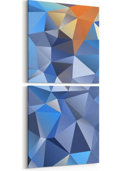 10060K2D Abstract Görsel Kare 2'li Dikey Kanvas Tablo