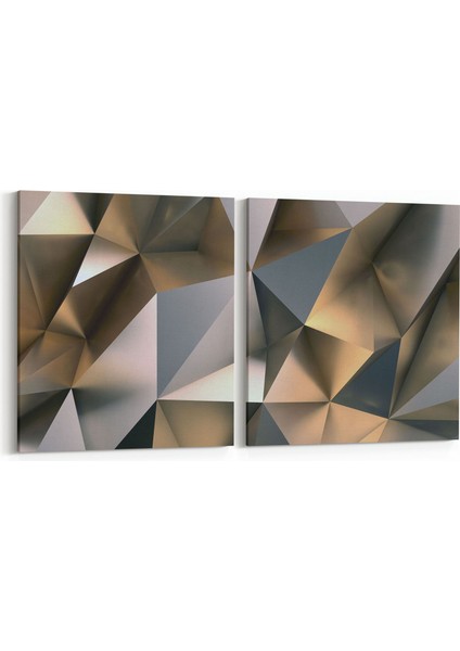 10180K2Y Abstract Görsel Kare 2'li Yatay Kanvas Tablo