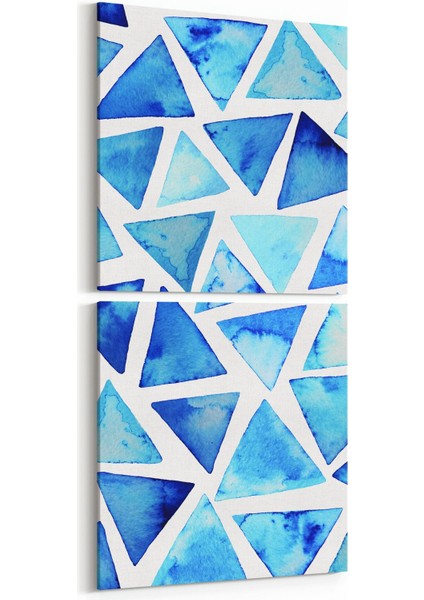 10357K2D Abstract Görsel Kare 2'li Dikey Kanvas Tablo