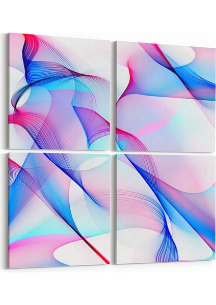 10311K4 Abstract Görsel Kare 4'lü Kanvas Tablo