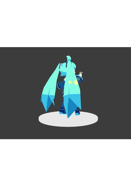 Low Poly Chibi Hatsune Miku - Vocaloid - 3D Bağlanabi̇li̇r Figure 3D Print Modeli̇ Plastik Aparat