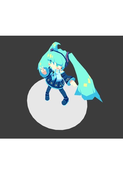 Low Poly Chibi Hatsune Miku - Vocaloid - 3D Bağlanabi̇li̇r Figure 3D Print Modeli̇ Plastik Aparat
