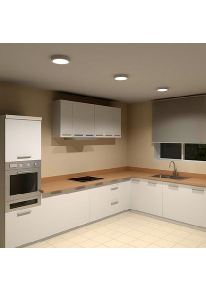 AP03-01200 12W Yuvarlak Sıva Üstü LED Panel 3000K Günışığı