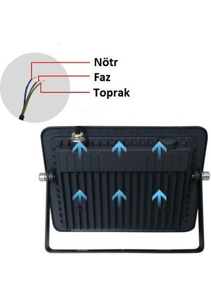 200W Slim LED Projektör CT-4663 6400K Beyaz Işık fiyatları