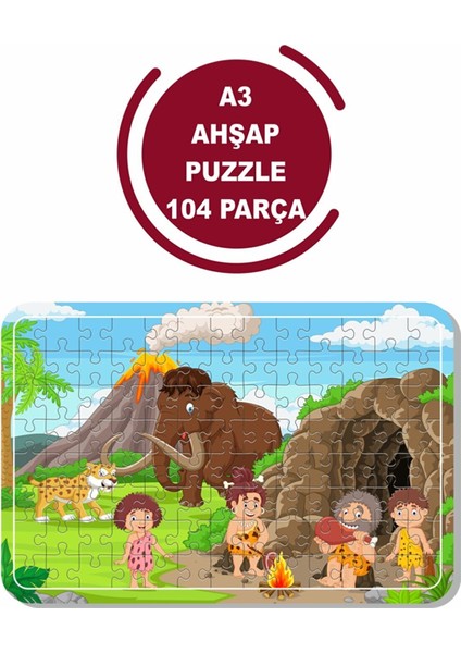 Taş Devri A3 104 Parça Ahşap Puzzle