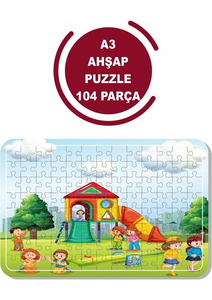 Oyun Zamanı A3 104 Parça Puzzle, Oyuncak, Yapboz