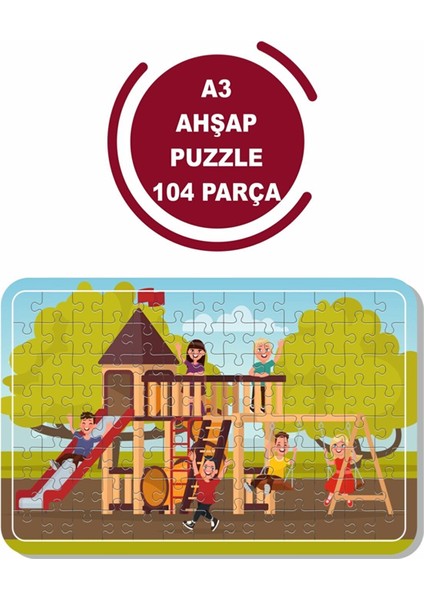 Oyun Parkı A3 104 Parça Puzzle, Oyuncak, Yapboz