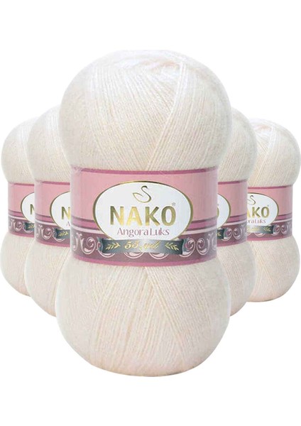 5 Adet Angora Lüks El Örgü Ipi Kemik 11499
