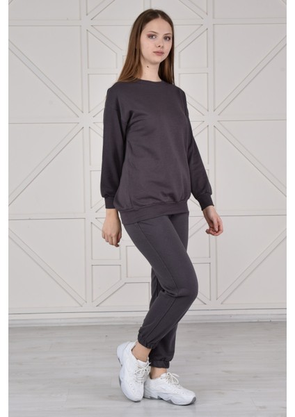 Bisiklet Yaka Sweat Gri fırsatları
