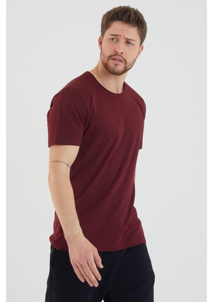 Basic Erkek Bisiklet Yaka Slim Fit Kısa Kollu T-Shirt