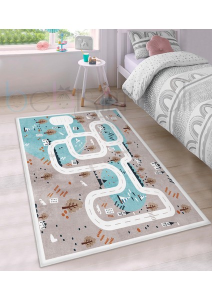 Eğitici Seksek Prenses Kız Desenli Çocuk Odası Halısı