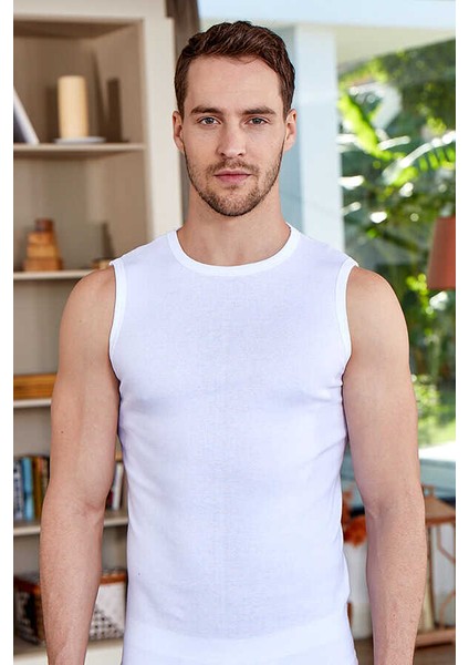 1013 Erkek 3'lü Ribana Kolsuz Badi