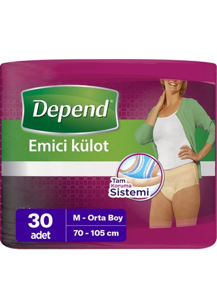 Emici Külot Kadın M Orta Boy 30 Adet (70-105 Cm)