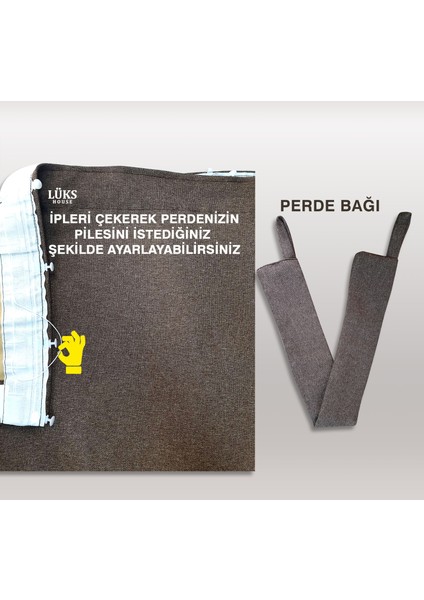 Lüks Koyu Kahverengi Blackout Keten Karartma Pilesiz Fon Perde En 500. Boy 270. fiyatları