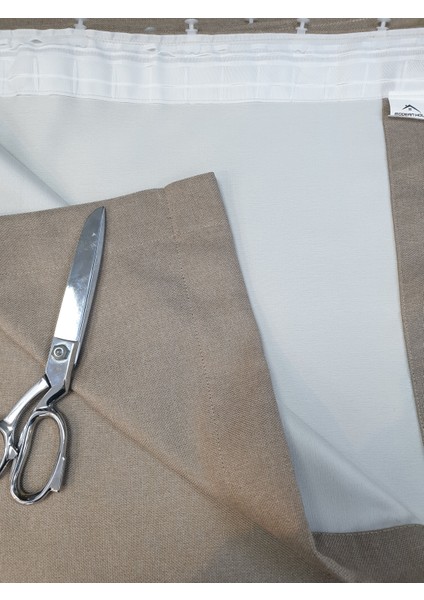 Lüks Bej Blackout Keten Karartma Pilesiz Fon Perde En 225. Boy 265. modelleri