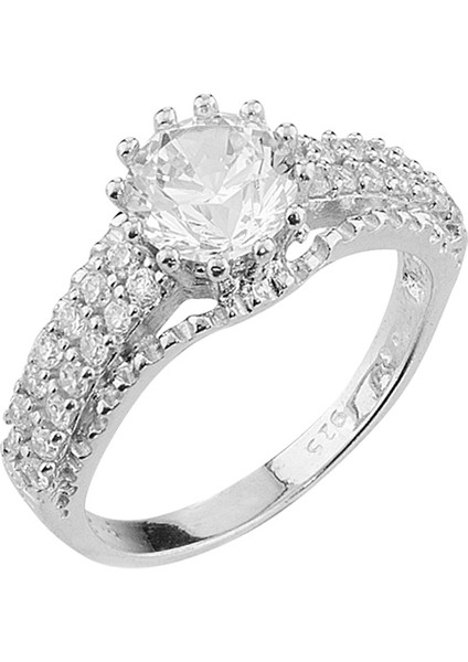 Gümüş Zirkon Taşlı Yüzük