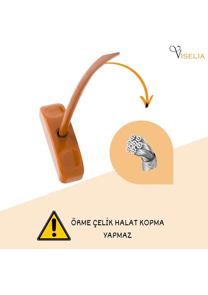 Açık Kahve Pencere Kilidi Halatlı Çocuk Güvenlik Emniyet Hırsız Pimapen Pvc Kapı Bebek Kilidi