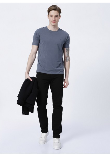 Gri Erkek Slim Fit Modal T-Shirt ROMEO-O