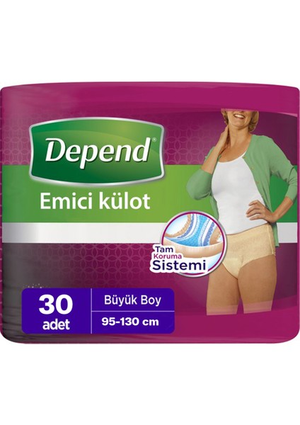 Emici Külot Kadın L Büyük Boy 30 Adet (95-130 Cm)