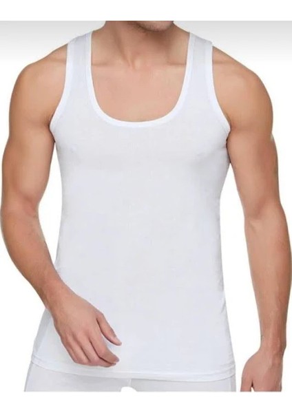 6 Lı Beyaz Erkek Pamuklu Atlet