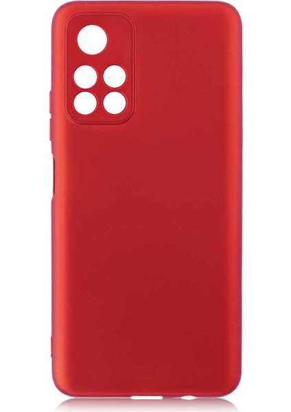 Xiaomi Redmi Note 11 Kılıf Mat Korumalı Soft Premier Silikon + Nano Glass Kırmızı