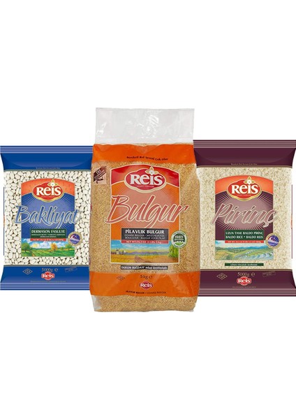 Pilavlık Bulgur, Baldo Pirinç, Dermason Fasulye 5 kg