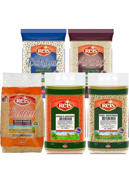 Baldo Pirinç, Fasulye, Mercimek, Nohut ve Bulgur 5 kg
