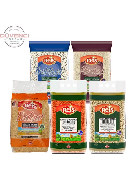 Baldo Pirinç, Fasulye, Mercimek, Nohut ve Bulgur 5 kg