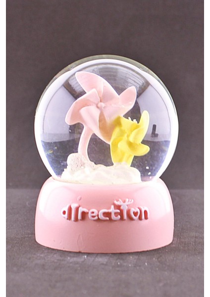 Rüzgar Gülü Tasarımlı Kar Küresi Işıklı 9 cm Boy