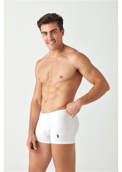 U.S. Polo Assn. Erkek Beyaz - Siyah 2 Li Boxer 80371