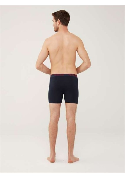 U.S. Polo Assn. Erkek Kırmızı - Gri Melanj - Lacivert 3'lü Uzun Paçalı Boxer 80454Y