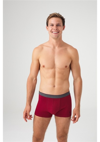 Erkek Bordo - Antrasit Melanj 2'li Boxer 80354 fiyatları