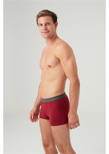 Erkek Bordo - Antrasit Melanj 2'li Boxer 80354 fırsatları