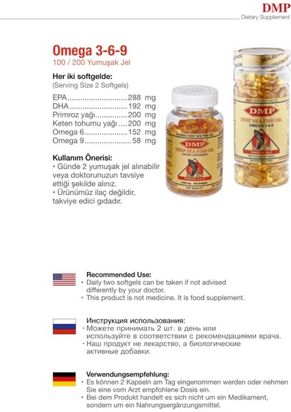 Omega 3-6-9 Balık Yağı 1000 Mg 400 Softgel + Hap Kutusu