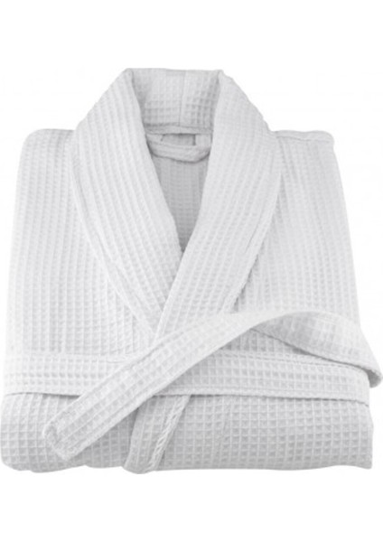 Pamuk Waffle Pike Bornoz L - Beyaz