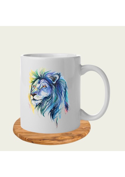 Pop Art Aslan Baskılı Hediyelik Kupa Bardak
