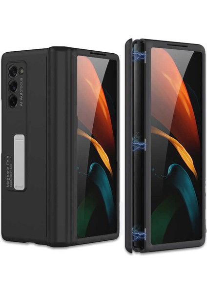 - Galaxy Z Fold 2 Uyumlu Kılıf 360 Full Koruyucu Pu Tasarımlı M-Magnet Kılıf