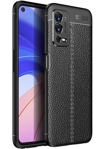 - Oppo A55 4G - Kılıf Auto Focus Karbon Niss Silikon Kapak - Siyah