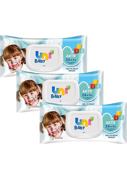 Aktif 24+ Ay Islak Havlu Mendil 3X72'LI Ekonomik Paket